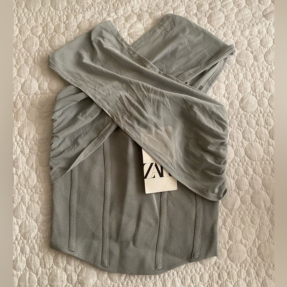 NWT ZARA cross neck top